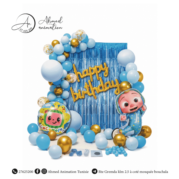 Pack Décoration d'Anniversaire Complet - Thème Cocomelon