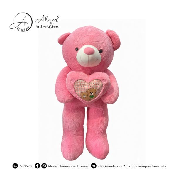 Ours en Peluche Rose Love You