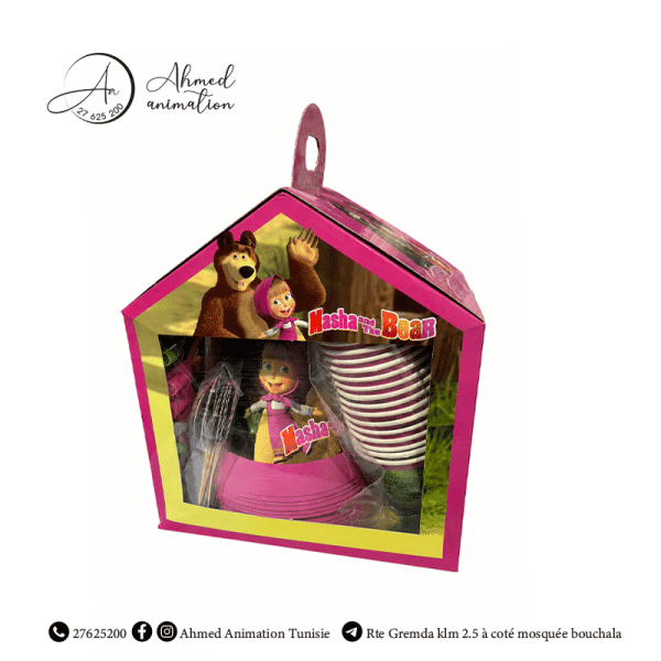 Pack jetable sur le thème de Masha et Michka