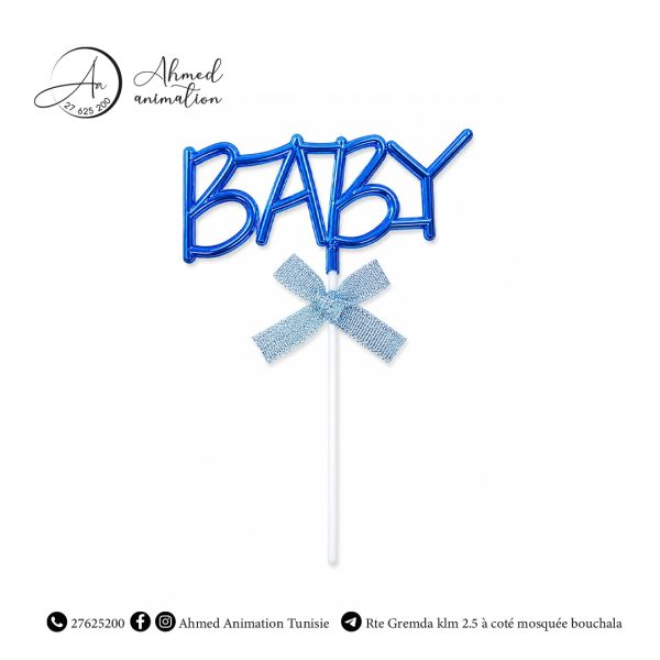 Topper Gâteau “BABY” Métallique